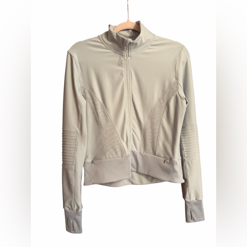 Mondetta Gray Moto Style Zip up-High Neck-2 Front hidden pockets-Size Medium - Picture 6 of 14